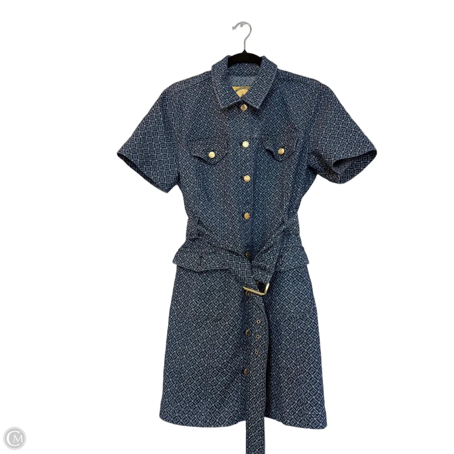 Dress Designer By Michael Kors In Blue Denim, Size: 12
