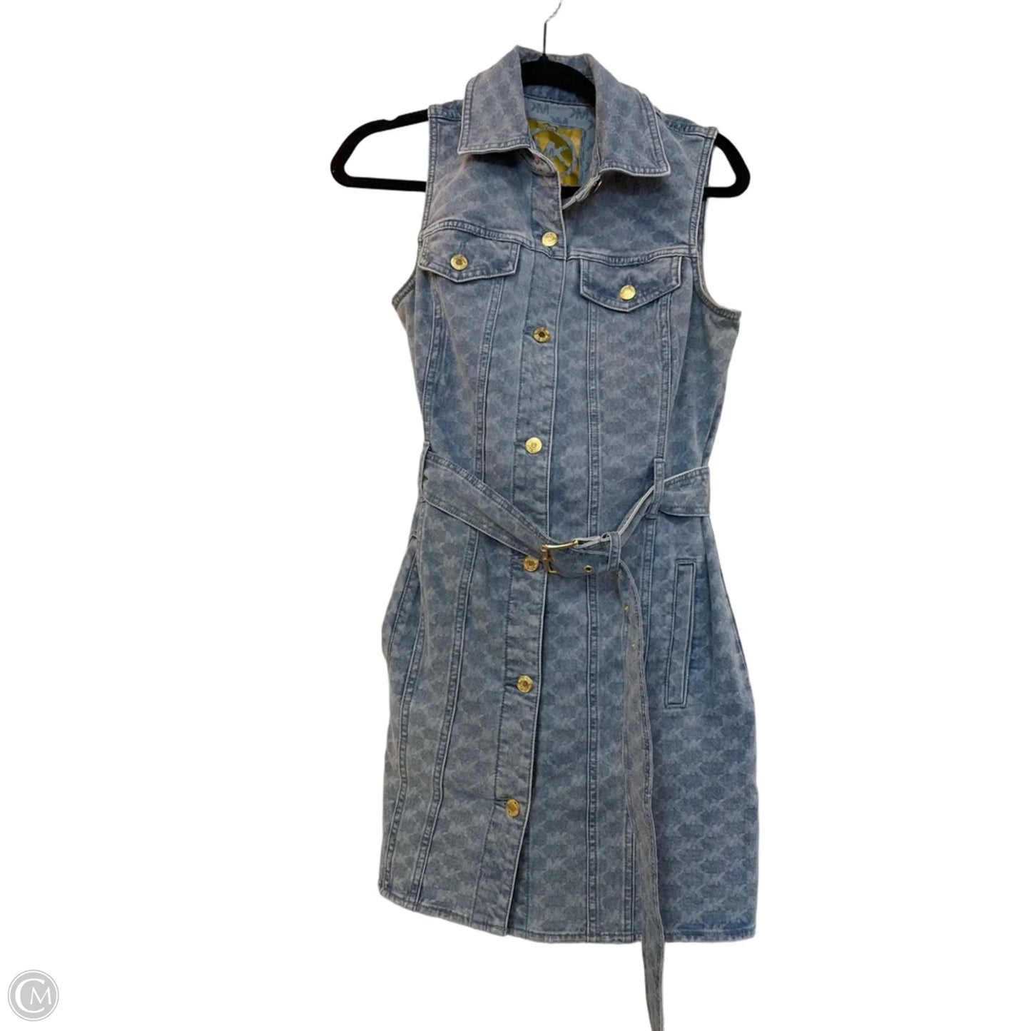 Dress Designer By Michael Kors In Blue Denim, Size: 8