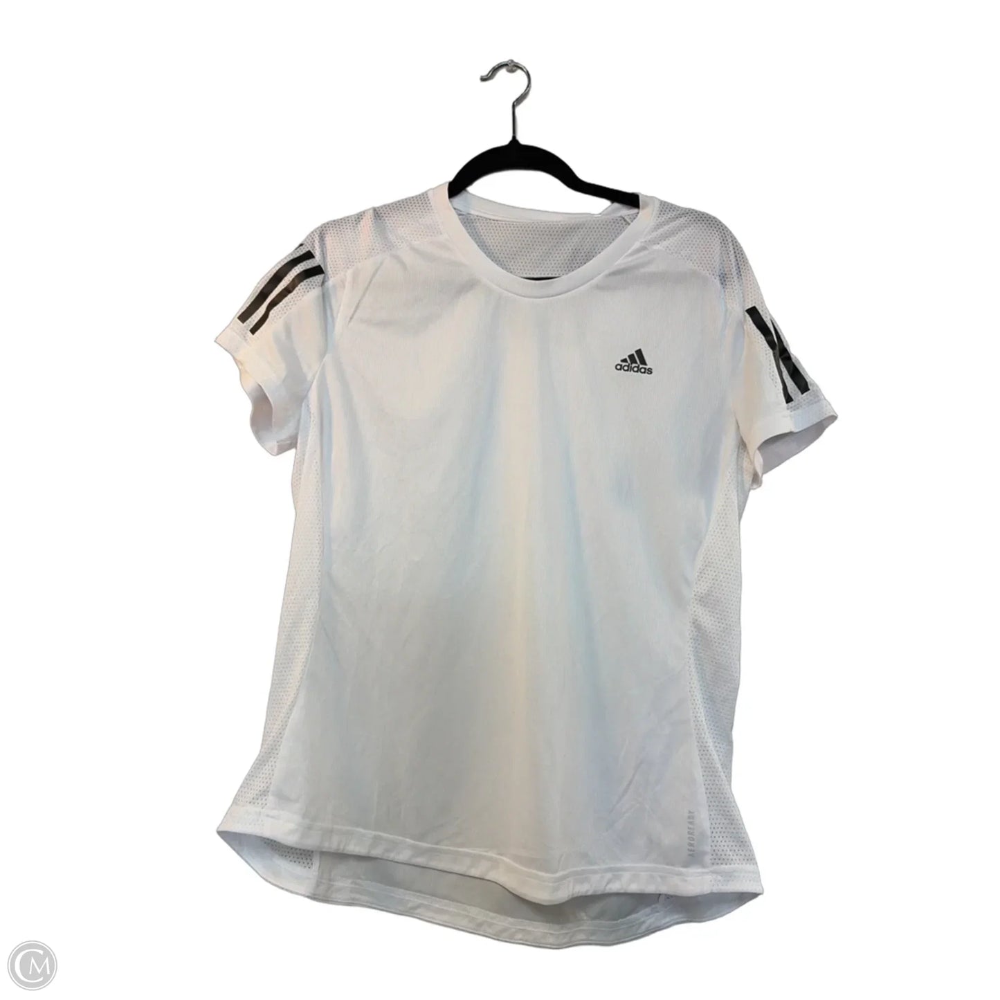 Athletic Top Short Sleeve By Adidas In White, Size: L