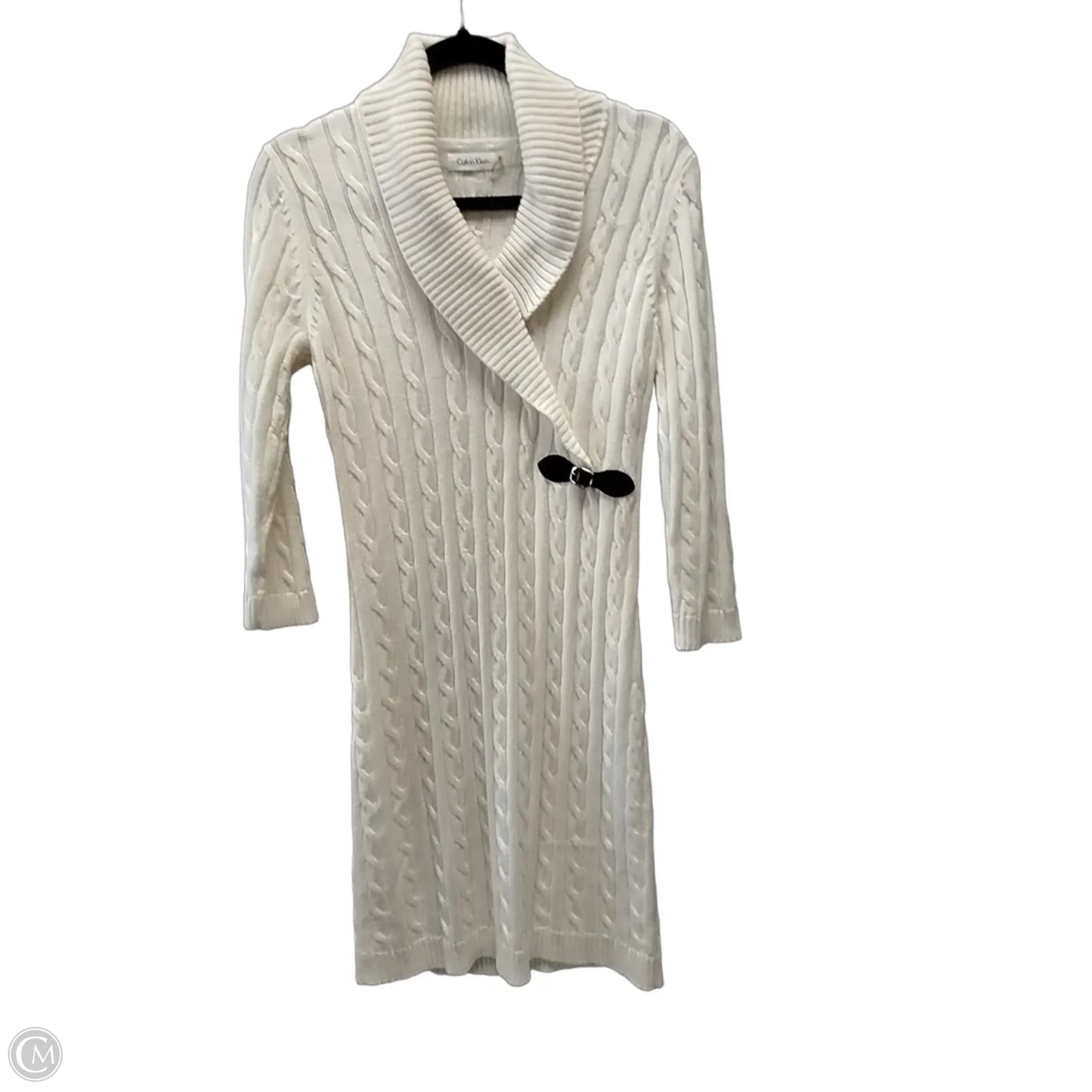 Dress Casual Midi By Calvin Klein In Black & White, Size: M
