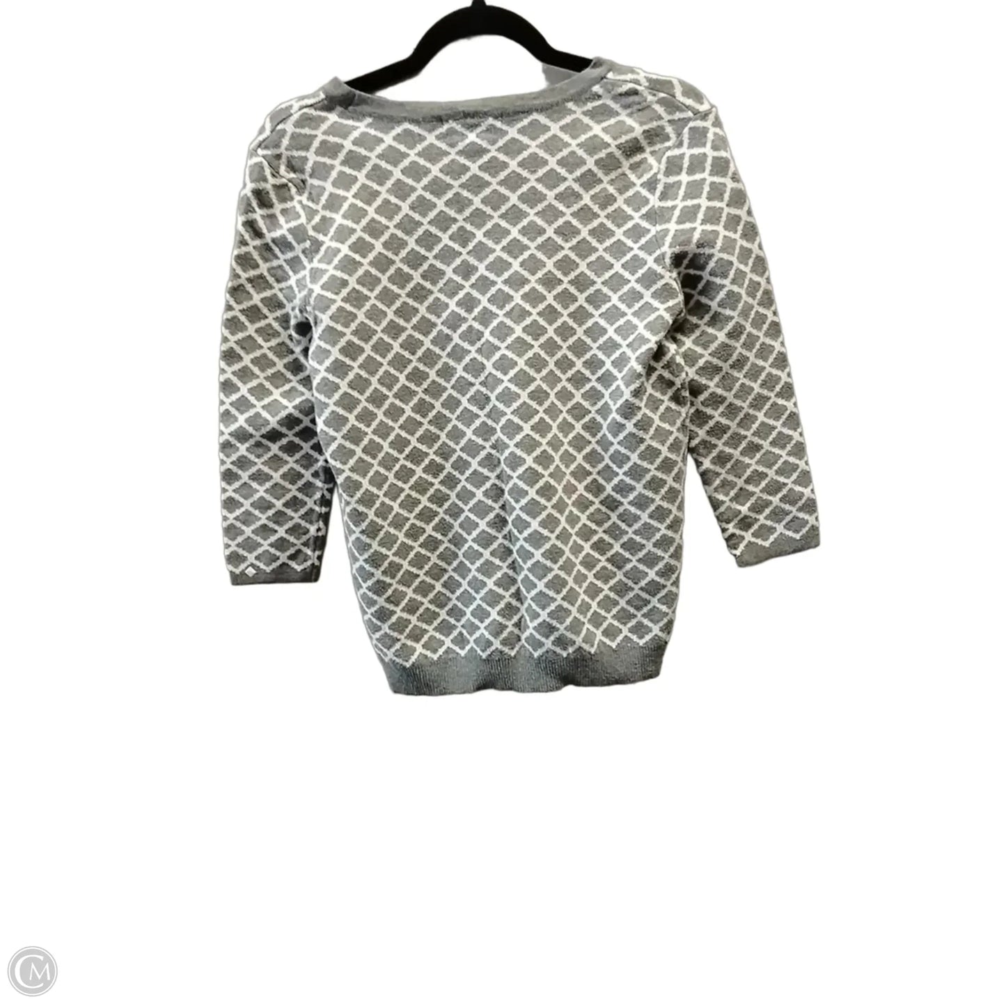 Sweater By Liz Claiborne In Grey & White, Size: M