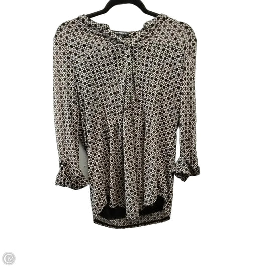 Blouse Long Sleeve By Ava & Grace In Black & Brown, Size: M