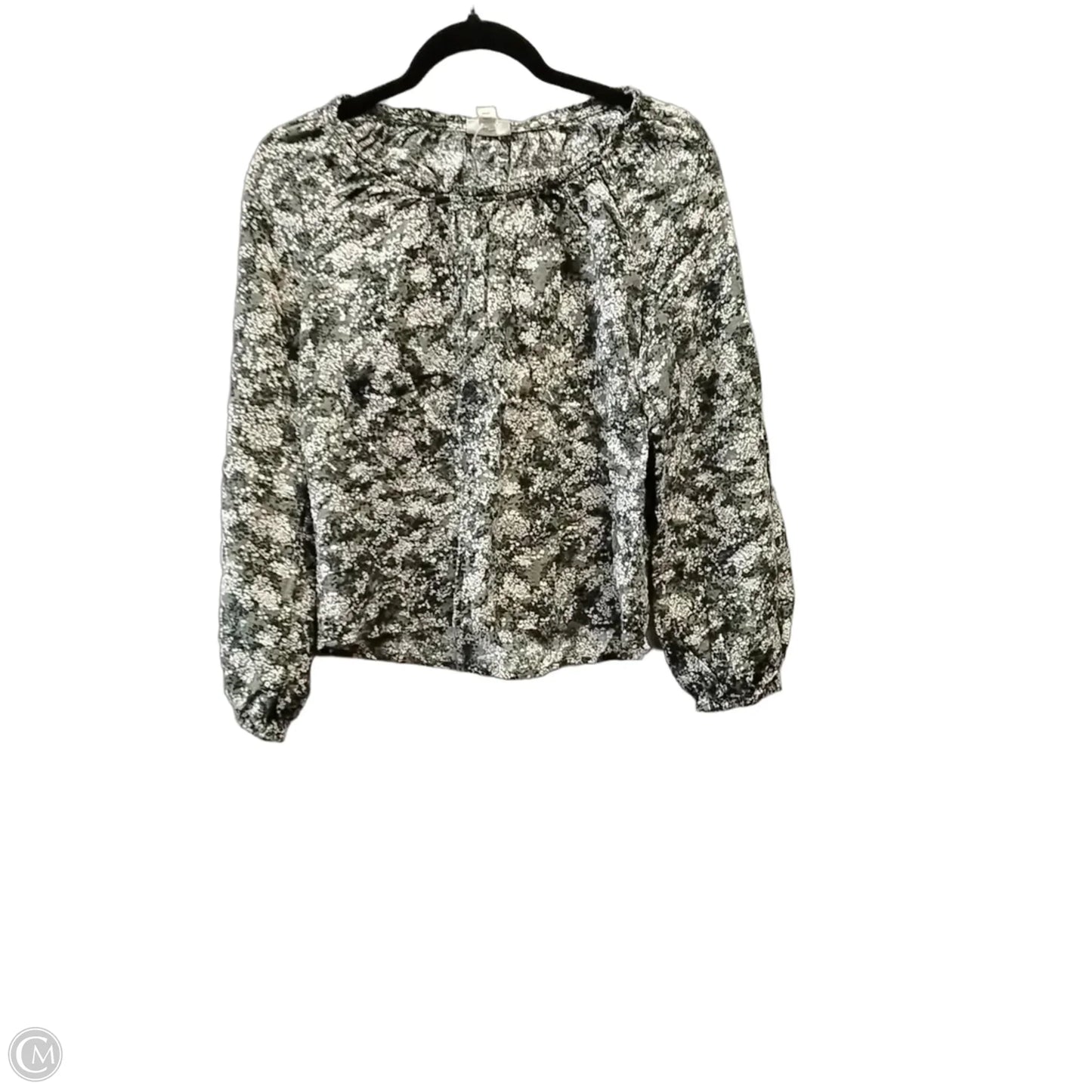 Blouse Long Sleeve By Ana In Cream & Green, Size: S