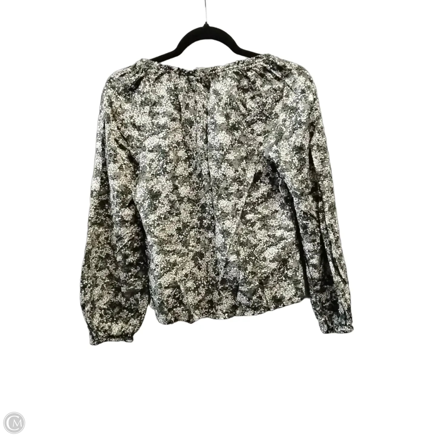 Blouse Long Sleeve By Ana In Cream & Green, Size: S