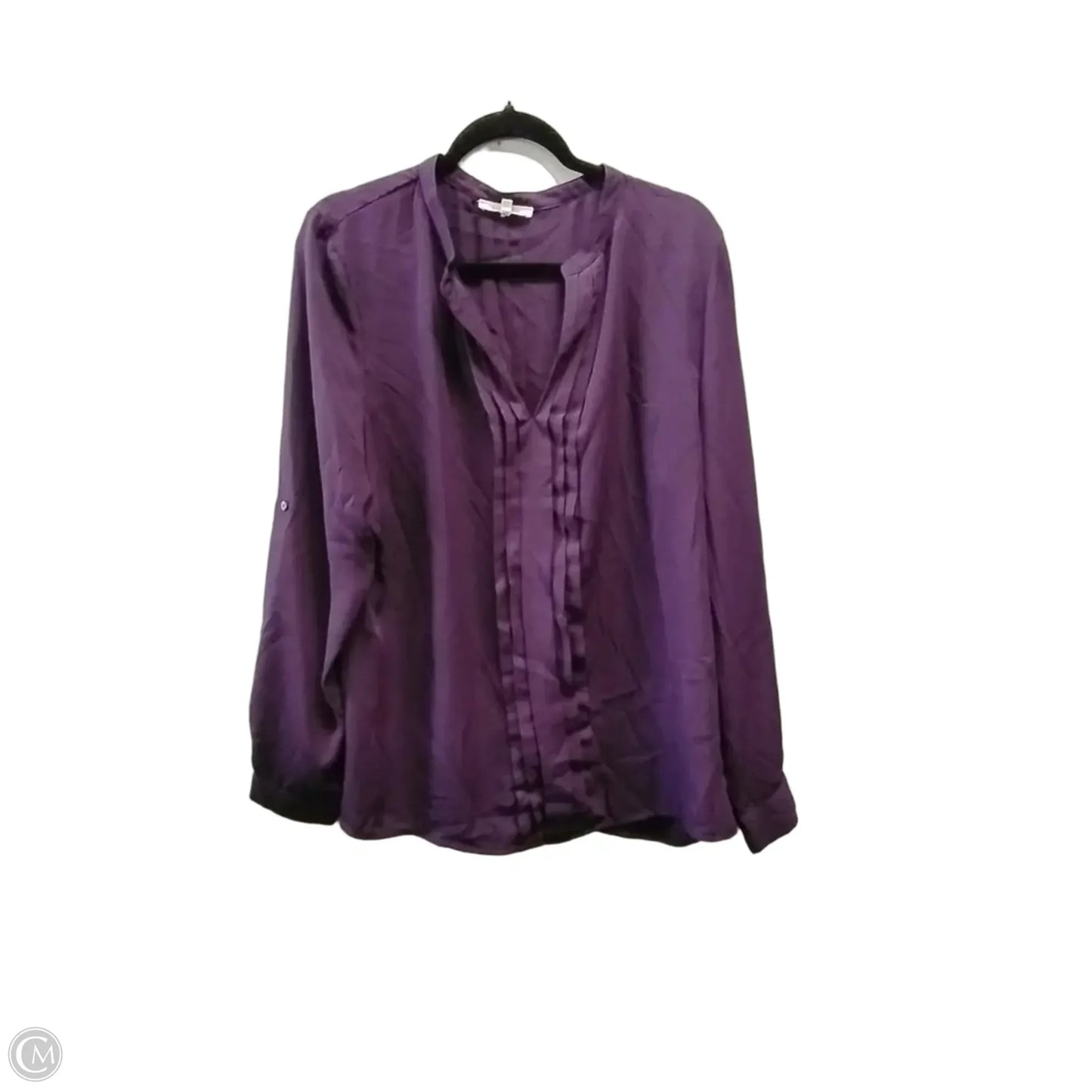 Blouse Long Sleeve By Hawthorn In Purple, Size: Xl