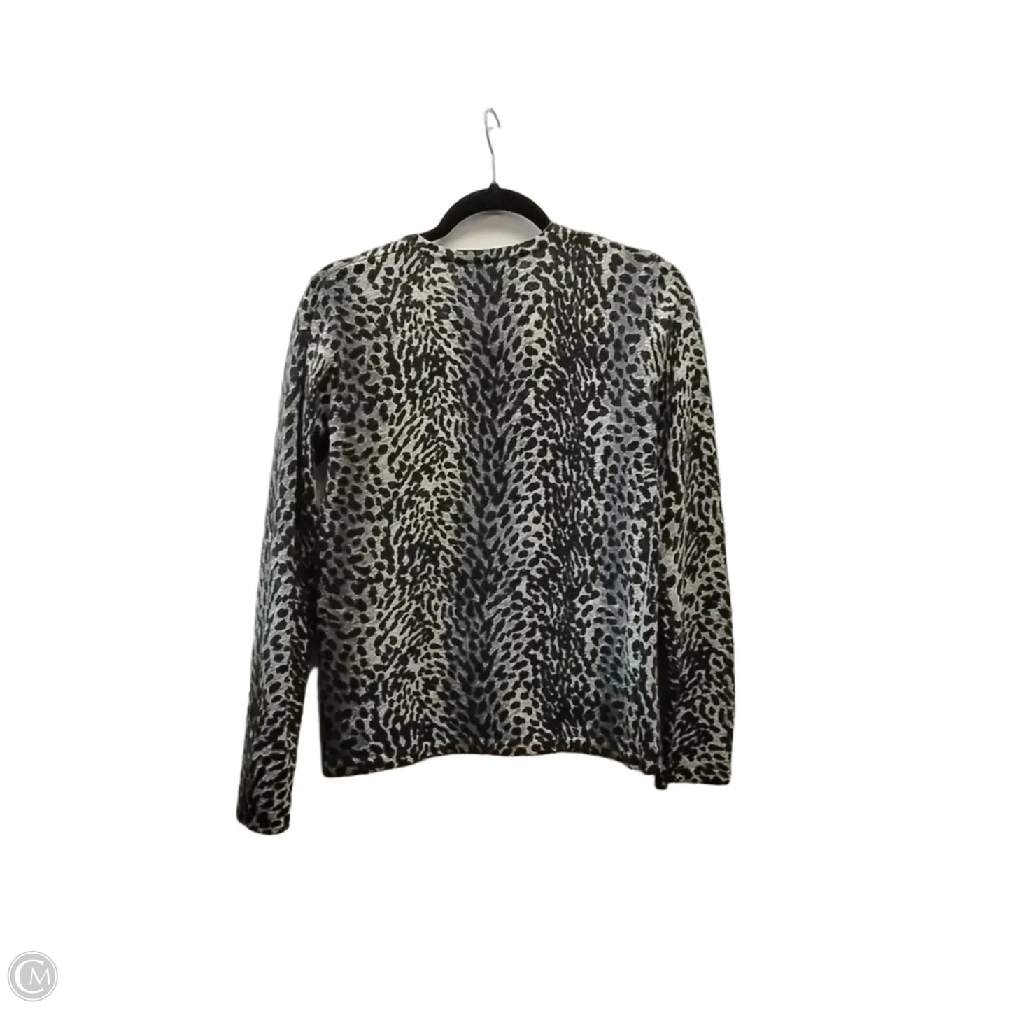 Sweater Cardigan By Nina Leonard In Leopard Print, Size: Xs