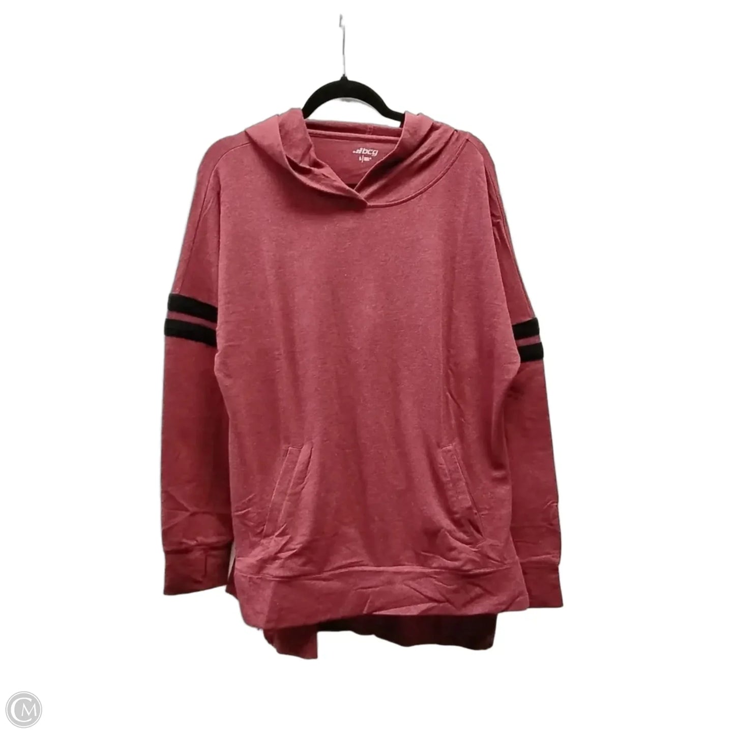 Athletic Top Long Sleeve Hoodie By Bcg In Red, Size: L