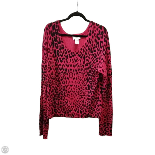 Sweater By Chadwicks In Leopard Print, Size: L