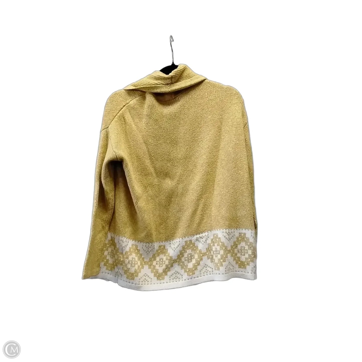 Sweater Cardigan By Old Navy In White & Yellow, Size: Xs