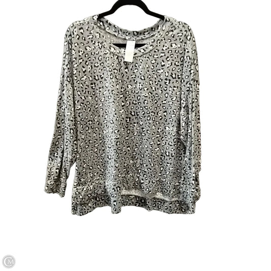 Top Long Sleeve By Secret Treasures In Leopard Print, Size: 3x