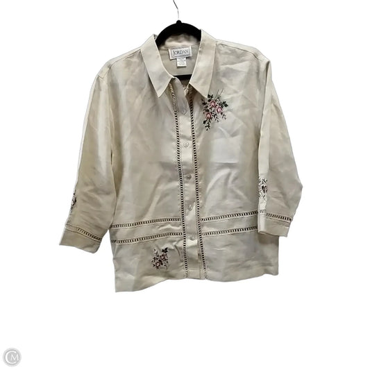 Blouse Luxury Designer By Jordan In Beige, Size: L