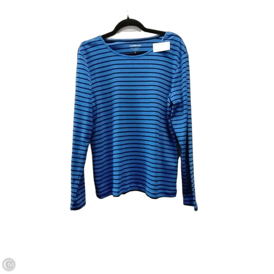 Top Long Sleeve By Croft And Barrow In Black & Blue, Size: L