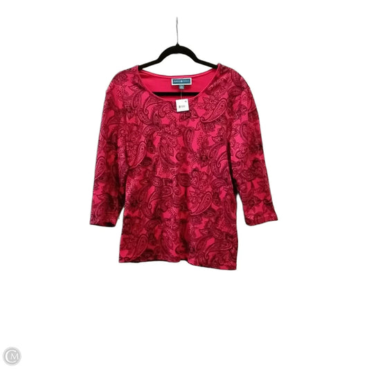 Top Long Sleeve By Karen Scott In Black & Red, Size: Lp