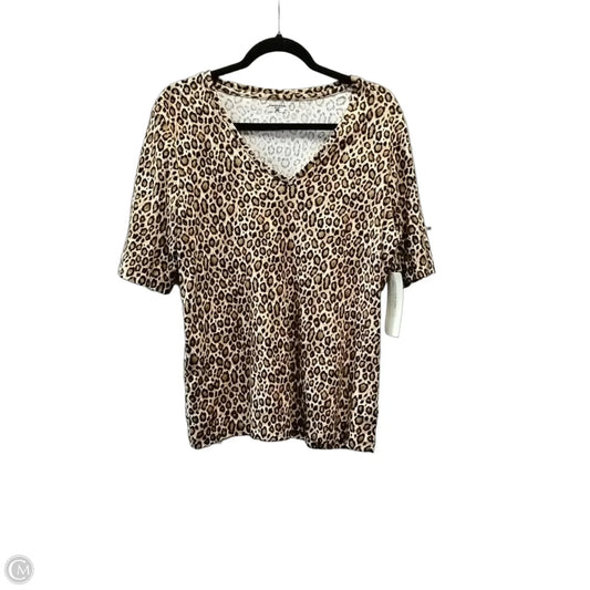 Top Short Sleeve By Jones New York In Leopard Print, Size: Xl