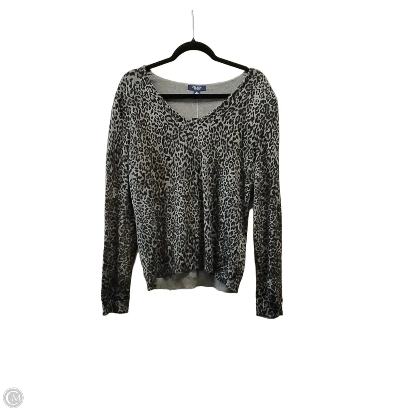 Sweater By Chaps In Leopard Print, Size: Xl