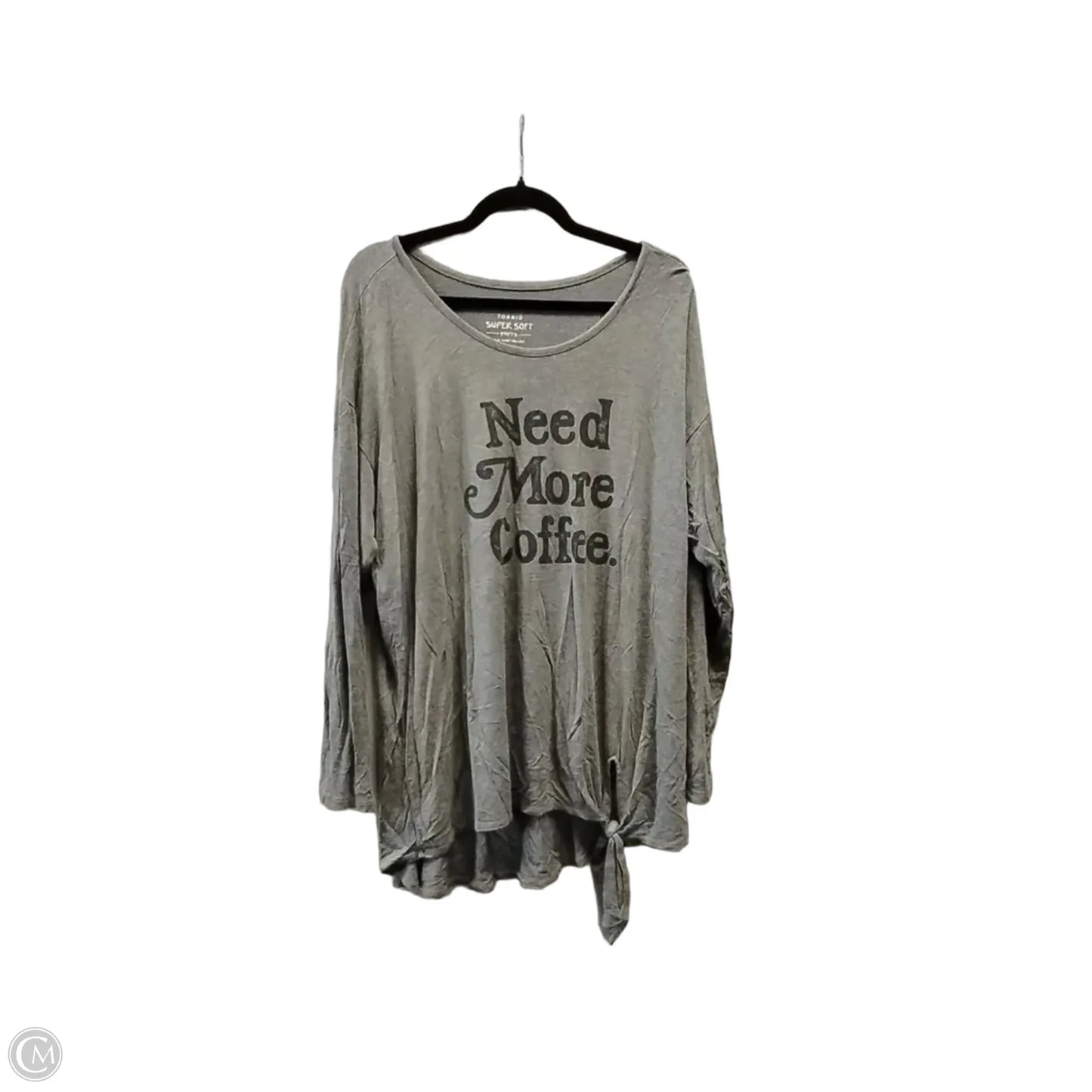 Top Long Sleeve By Torrid In Grey, Size: 2x