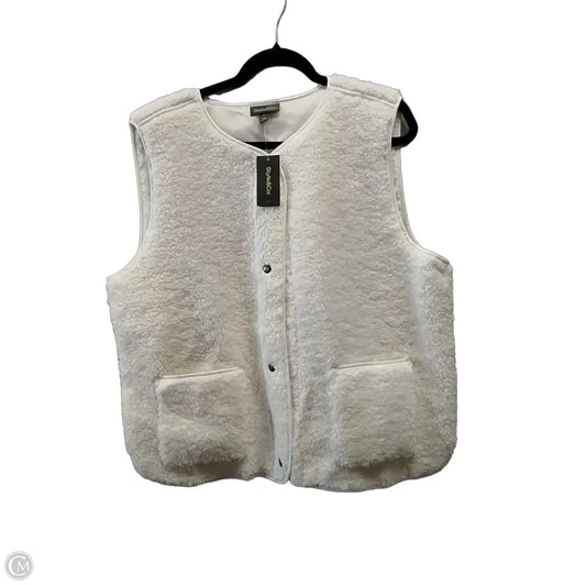 Vest Faux Fur & Sherpa By Style And Company In Cream, Size: Xl