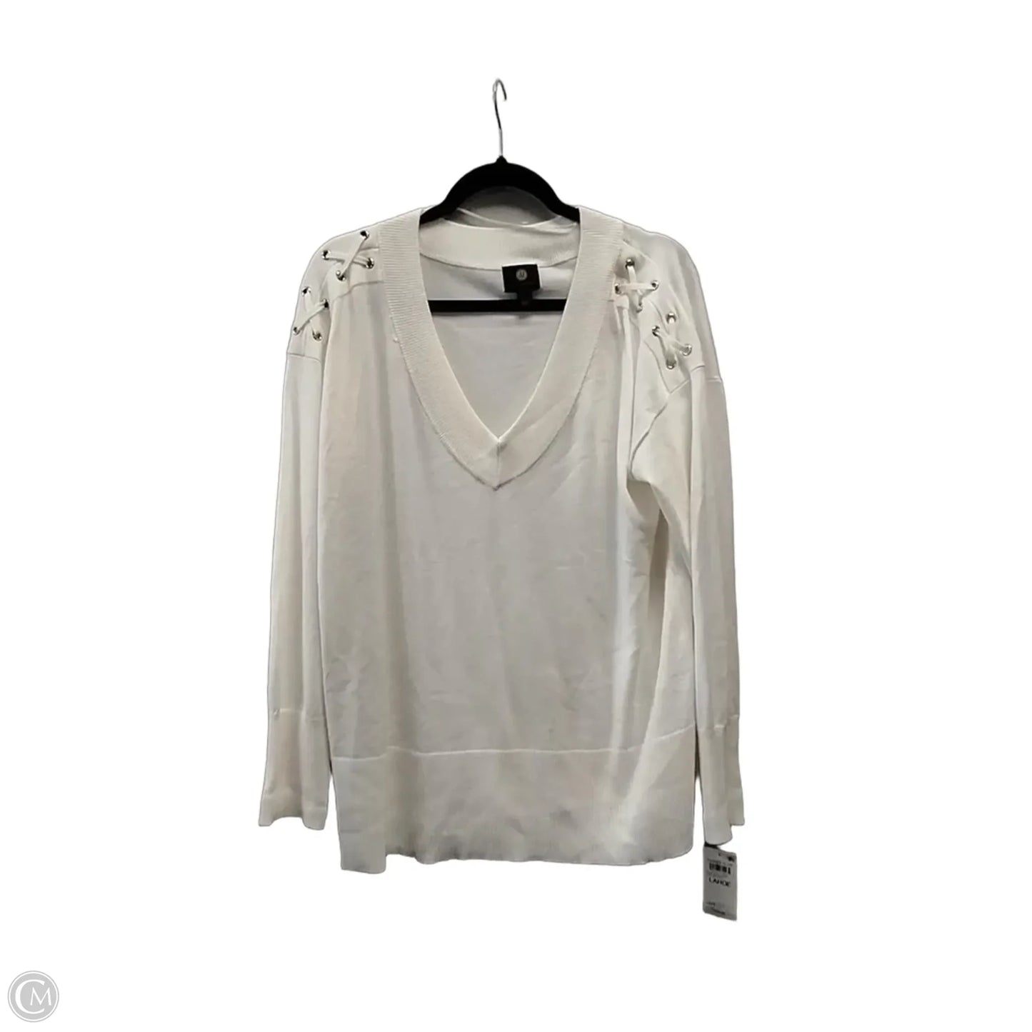 Sweater By Jm Collections In White, Size: L