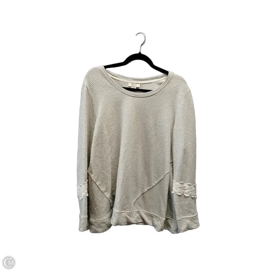 Sweatshirt Crewneck By Style And Company In Cream & Grey, Size: Xl