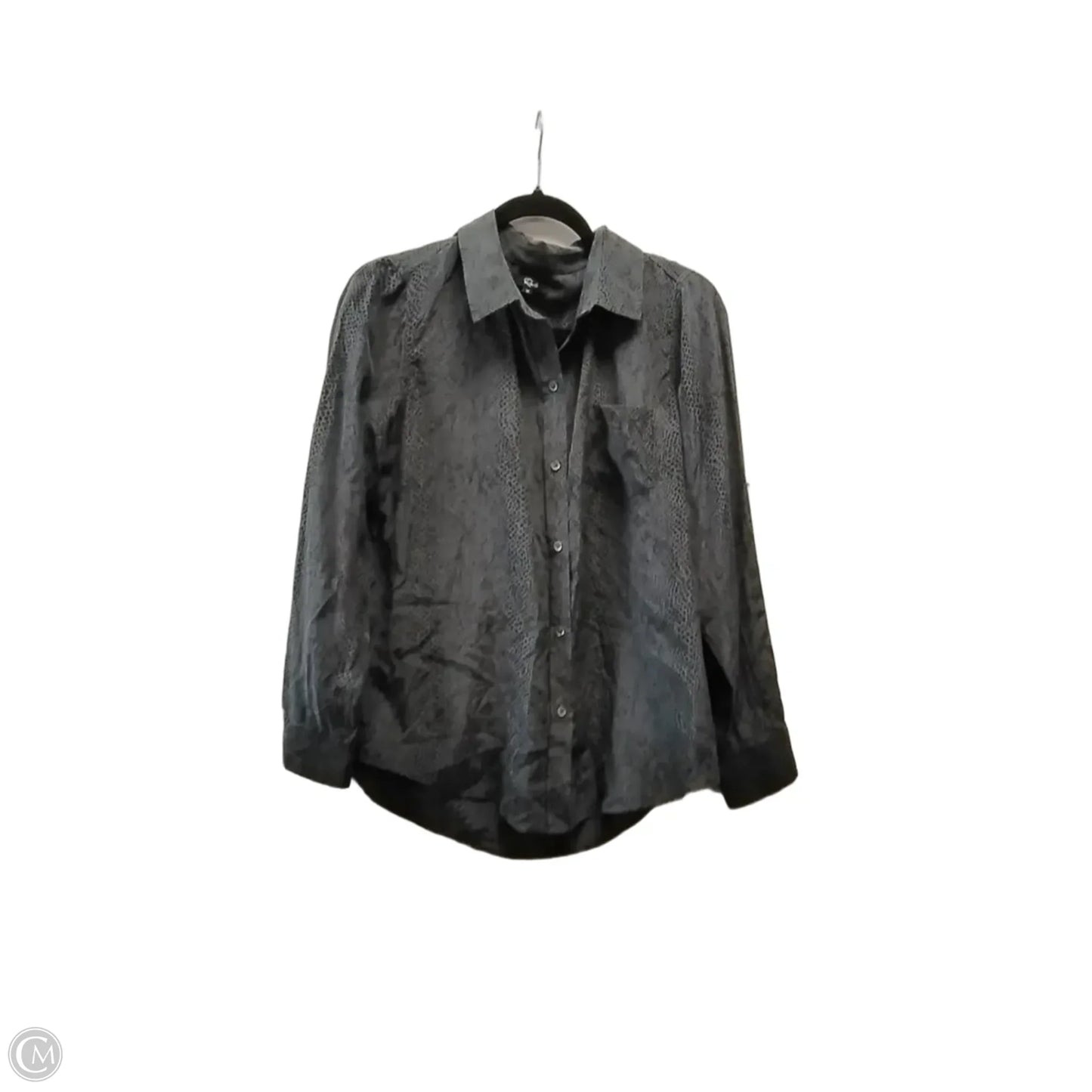 Blouse Long Sleeve By Rails In Grey, Size: M