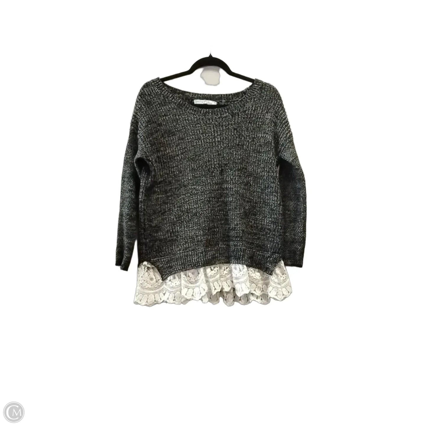 Sweater By Cecico In Grey & White, Size: S