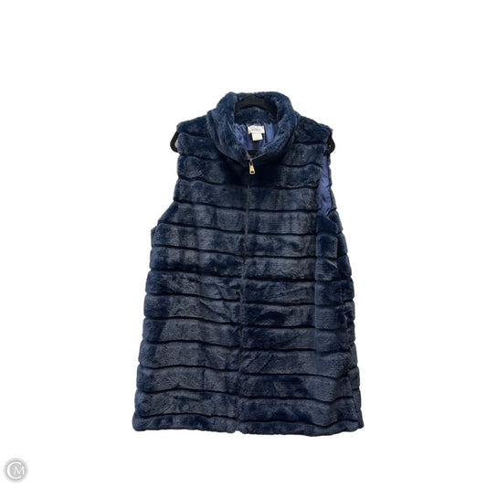 Vest Faux Fur & Sherpa By Clothes Mentor In Blue, Size: Xl