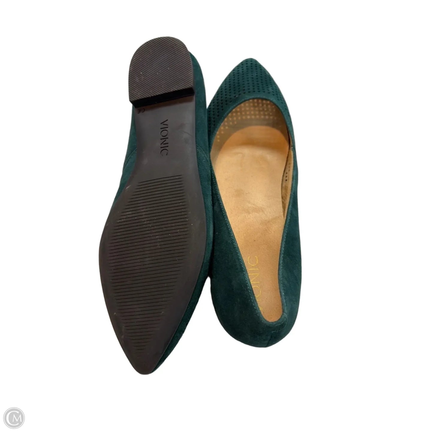 Sandals Flats By Vionic In Green, Size: 9.5