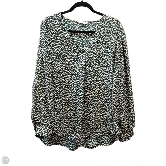 Blouse Long Sleeve By Lush In Cream & Green, Size: 1x