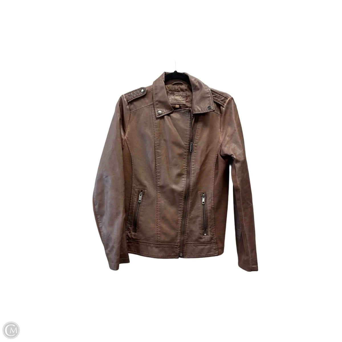 Jacket Leather By Clothes Mentor In Brown, Size: Sp