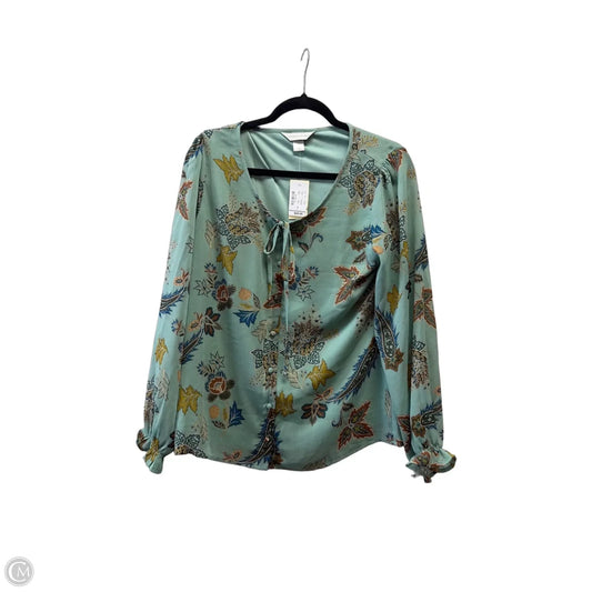 Blouse Long Sleeve By Christopher And Banks In Green, Size: S