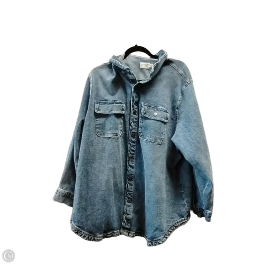 Jacket Denim By Terra & Sky In Blue, Size: 2x