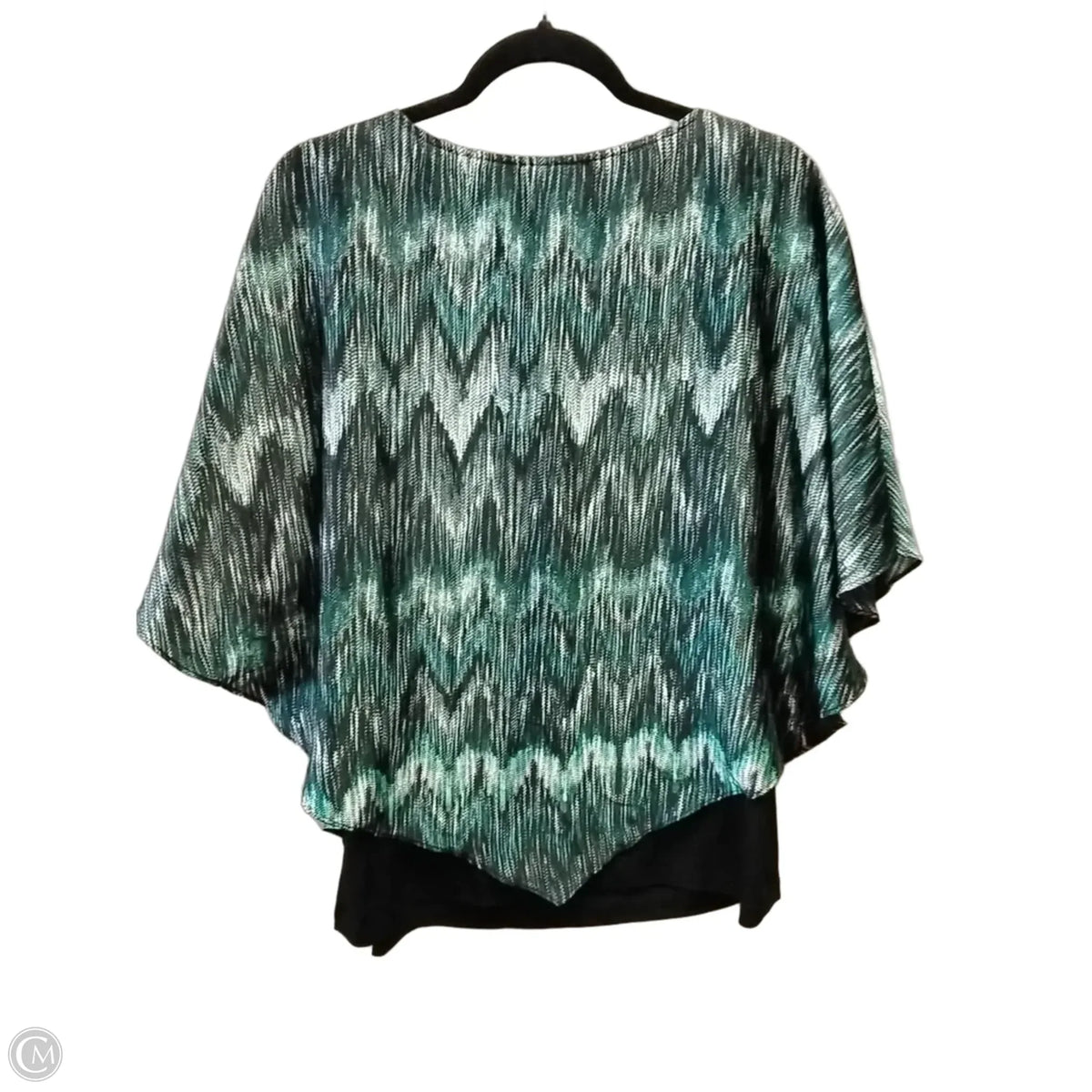 Blouse Short Sleeve By In Studio In Green, Size: L