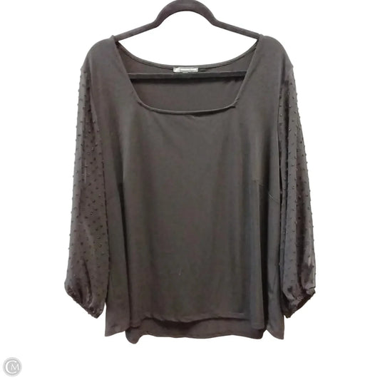 Blouse Long Sleeve By Adrianna Papell In Black, Size: 3x