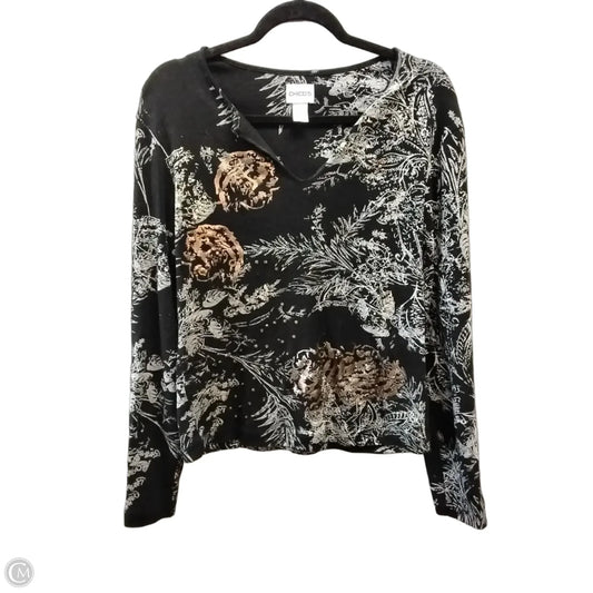Top Long Sleeve By Chicos In Multi-colored, Size: M