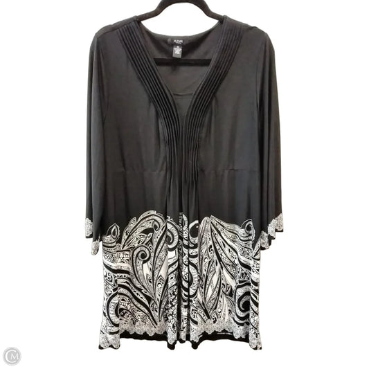 Blouse 3/4 Sleeve By Alfani In Black & White, Size: 2x
