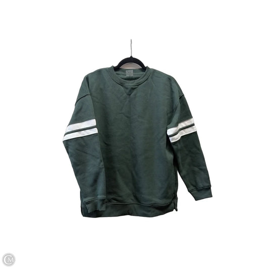 Athletic Sweatshirt Crewneck By Danskin In Green & White, Size: Xs
