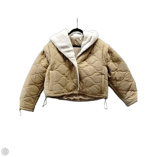 Jacket Faux Fur & Sherpa By Clothes Mentor In Tan, Size: S