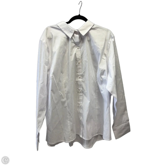 Blouse Long Sleeve By Liz Claiborne In White, Size: 3x