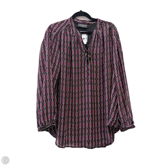 Blouse Long Sleeve By Lane Bryant In Geometric Pattern, Size: 1x