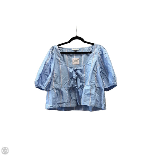 Blouse Short Sleeve By American Eagle In Blue, Size: M