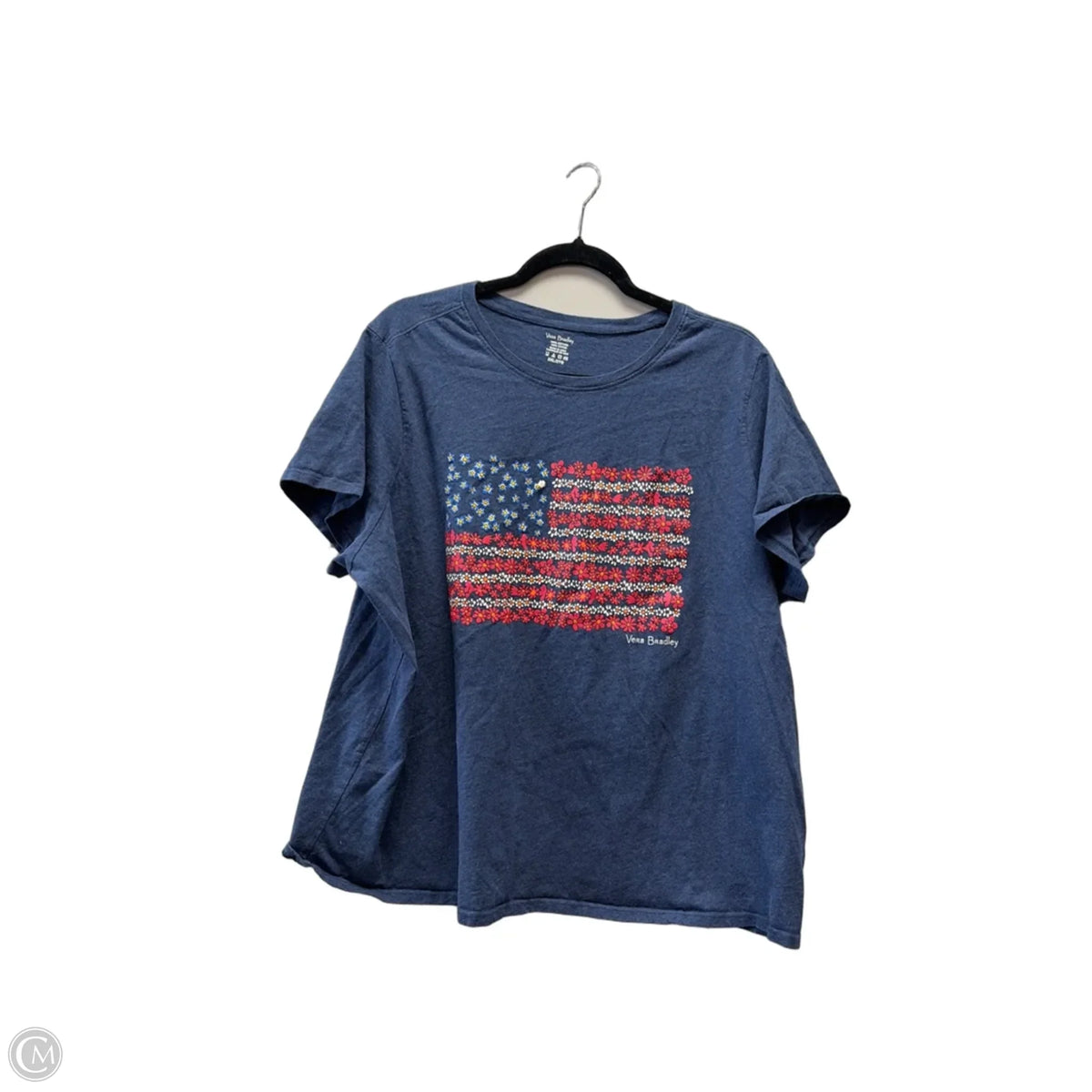 Top Short Sleeve Basic By Vera Bradley In Blue & Red & White, Size: 2x