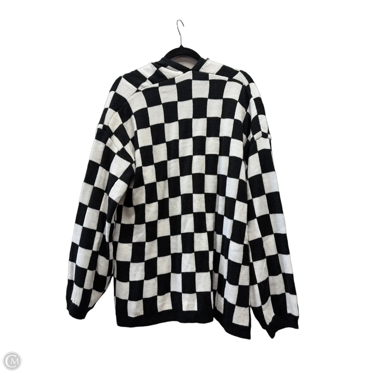 Sweater By Clothes Mentor In Checkered Pattern, Size: L