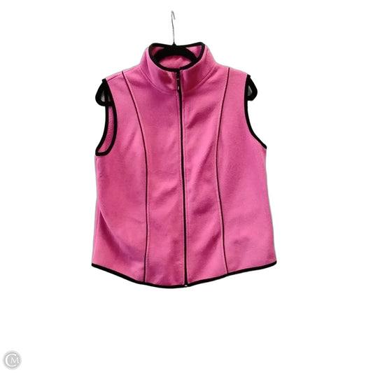 Vest Fleece By Evie In Black & Pink, Size: L
