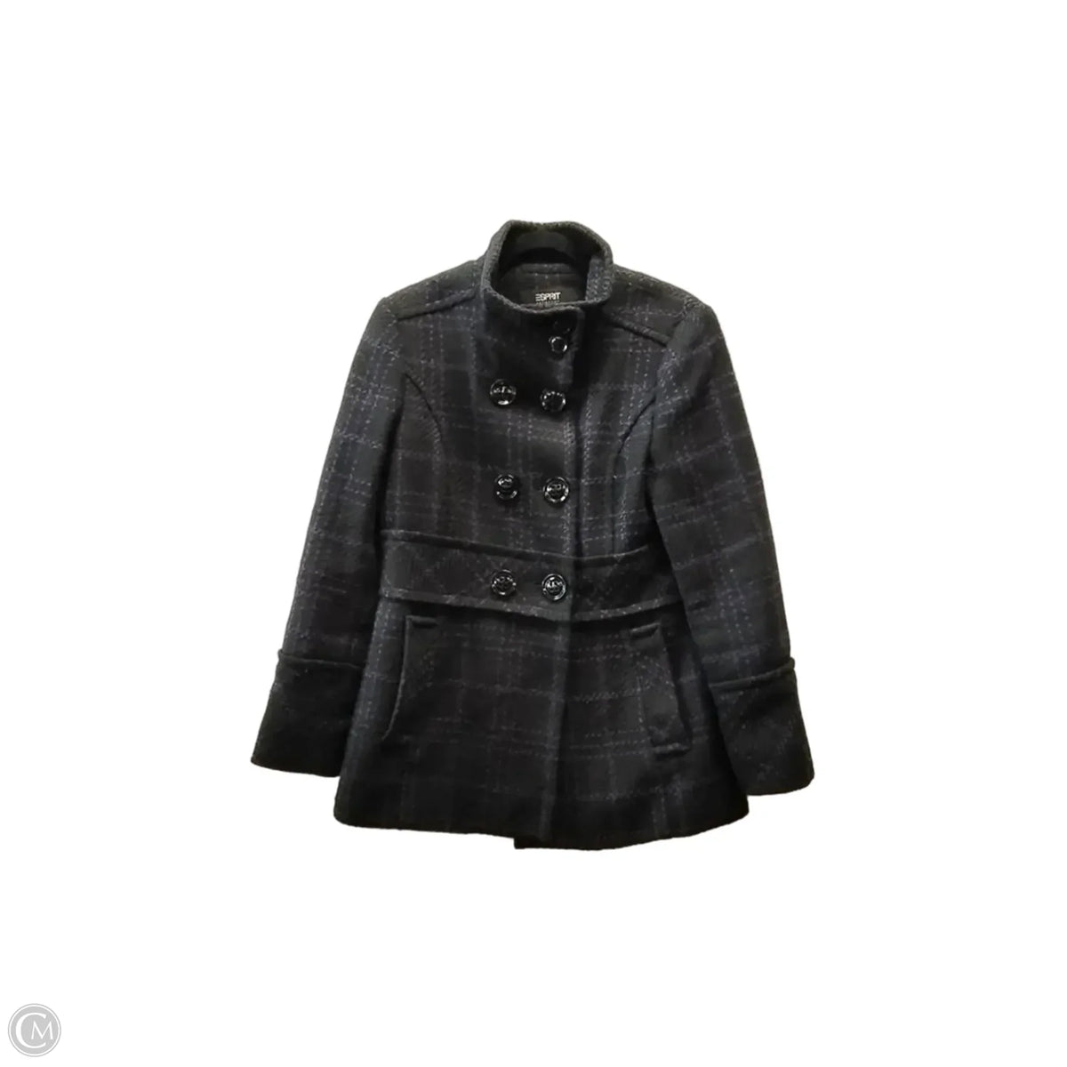 Coat Peacoat By Esprit In Black & Purple, Size: M
