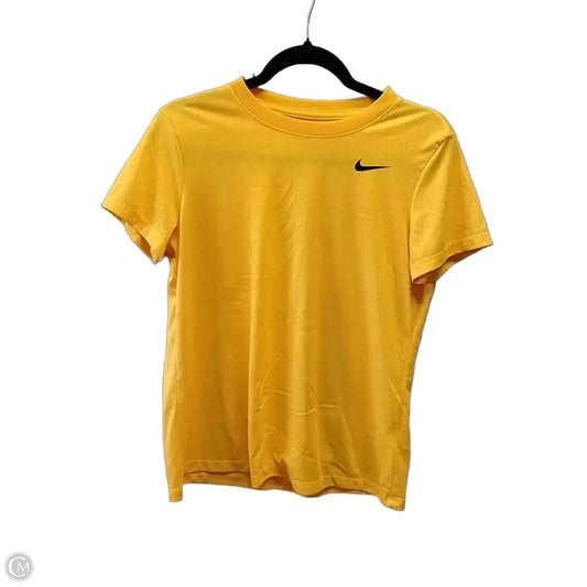 Athletic Top Short Sleeve By Nike In Yellow, Size: M