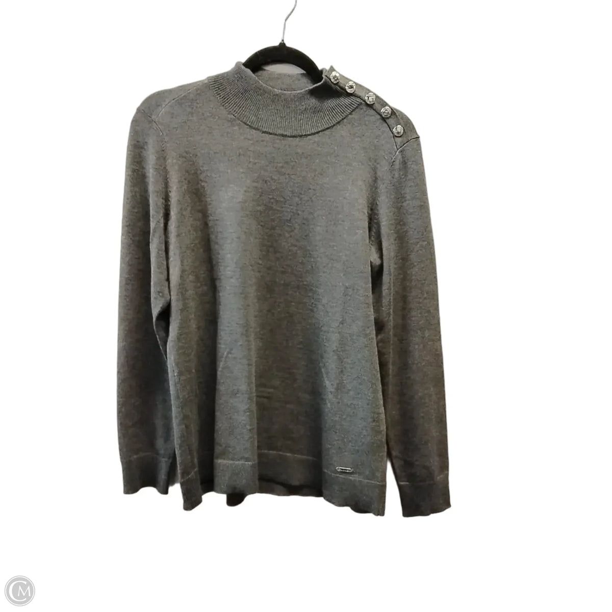 Sweater By Calvin Klein In Grey, Size: M
