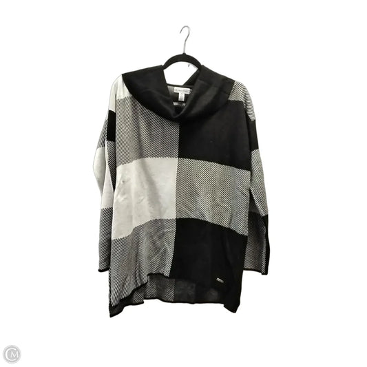 Sweater By Calvin Klein In Black & Grey, Size: M