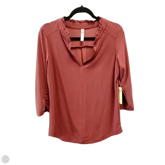 Blouse Long Sleeve By Perseption Concept In Orange, Size: L
