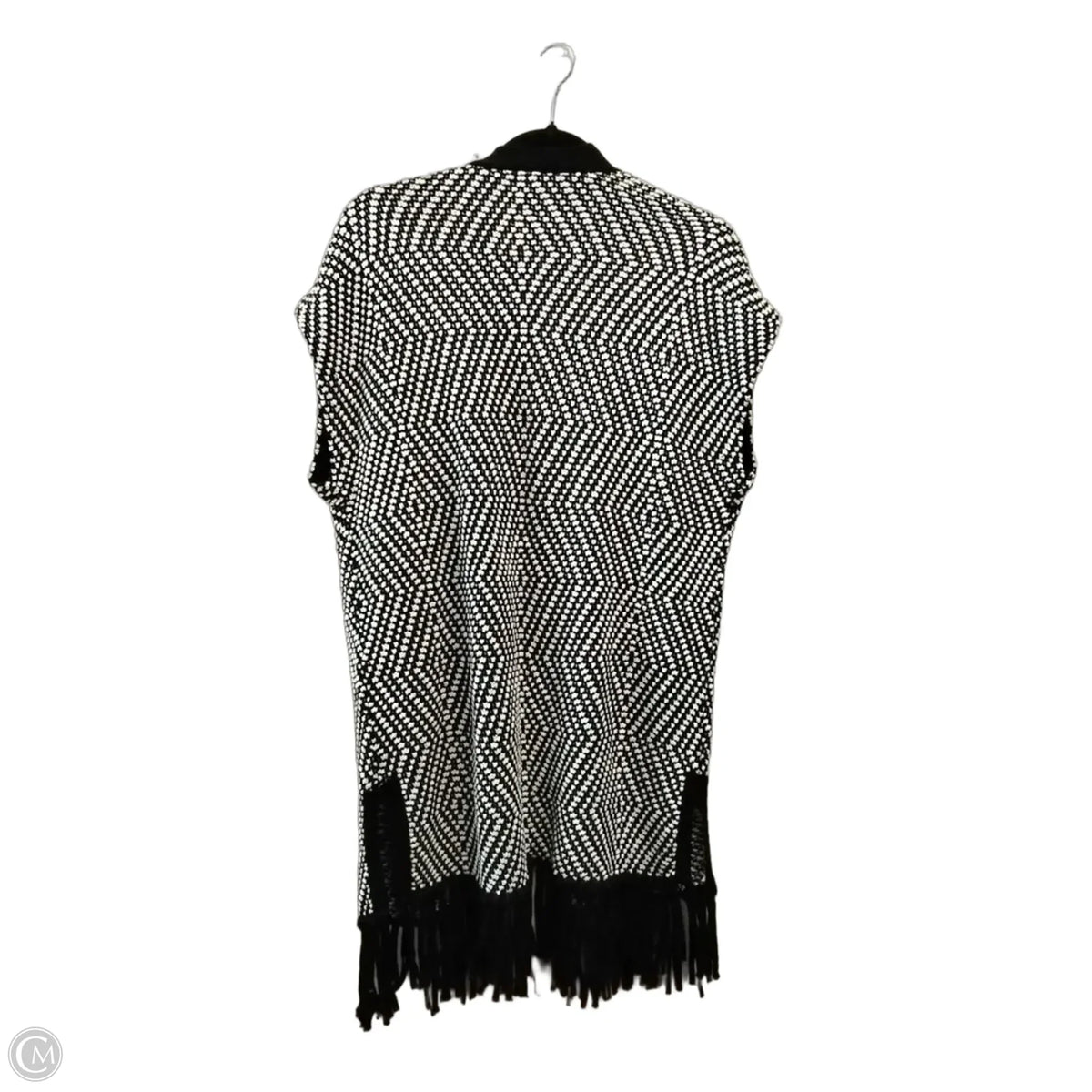 Sweater Short Sleeve By Chicos In Black & White, Size: Sp