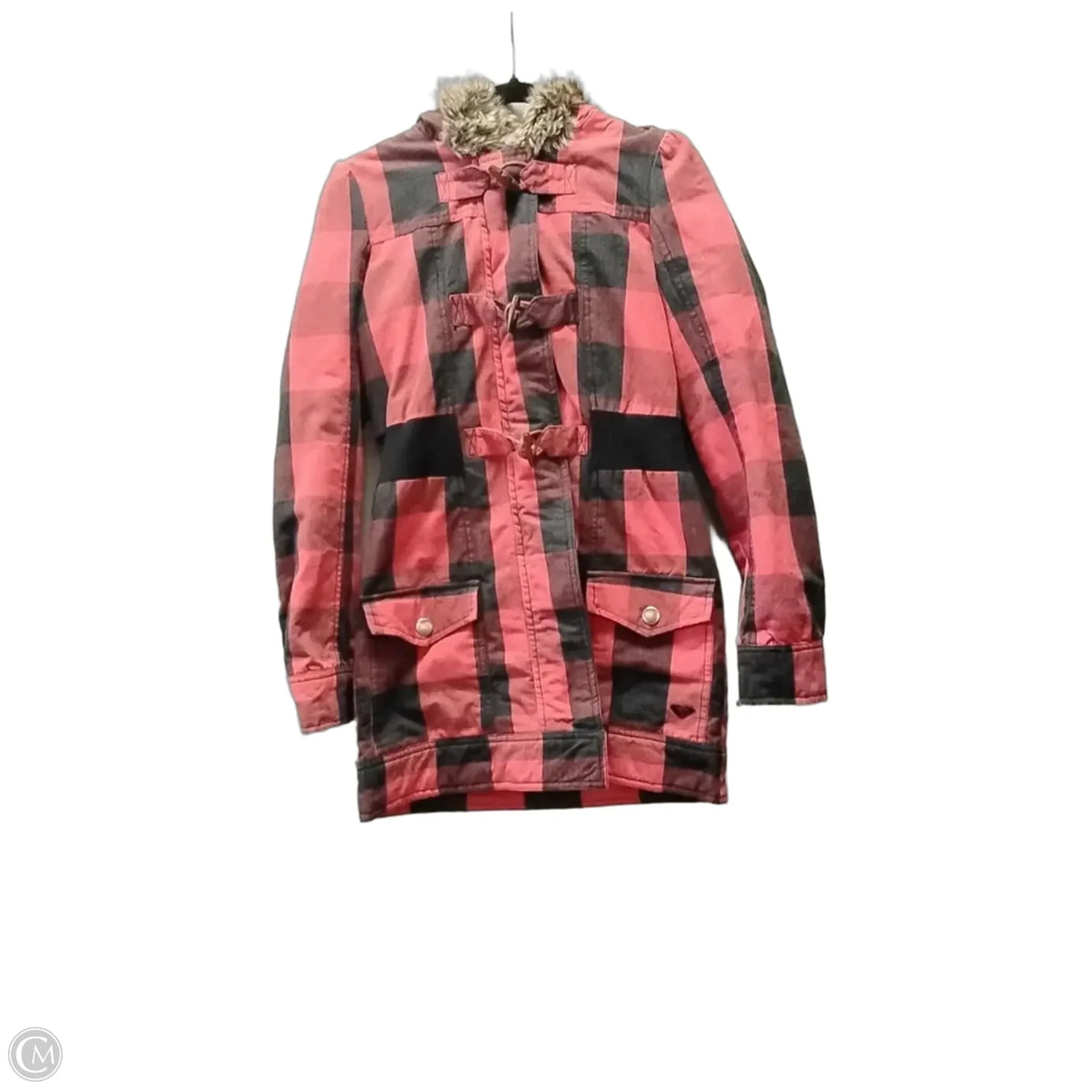 Coat Puffer & Quilted By Roxy In Black & Red, Size: S